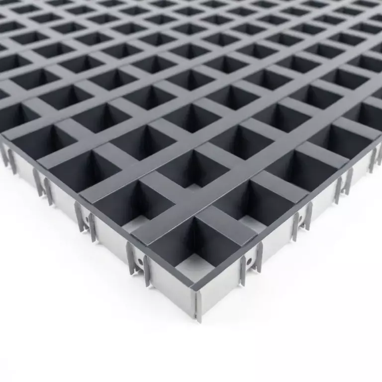 Потолок Грильято GL15 75×75 графит RAL 7024